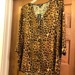 Express Leopard Top- Size Large BNWT
